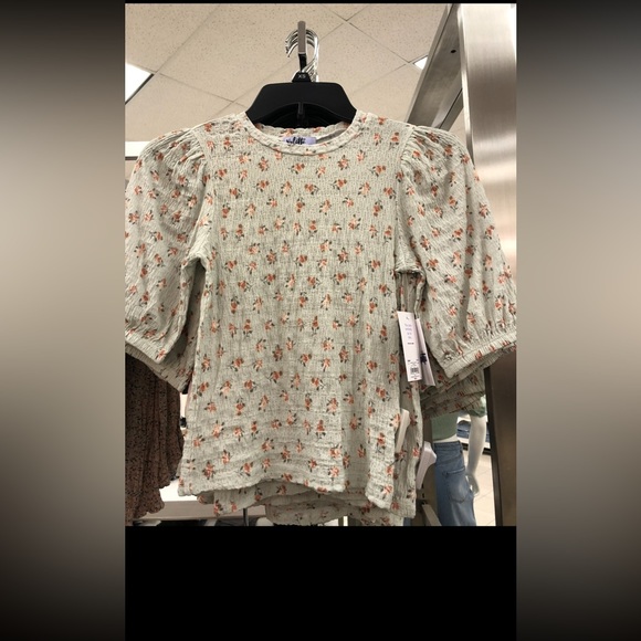 Floral mint color boho top - Picture 1 of 1